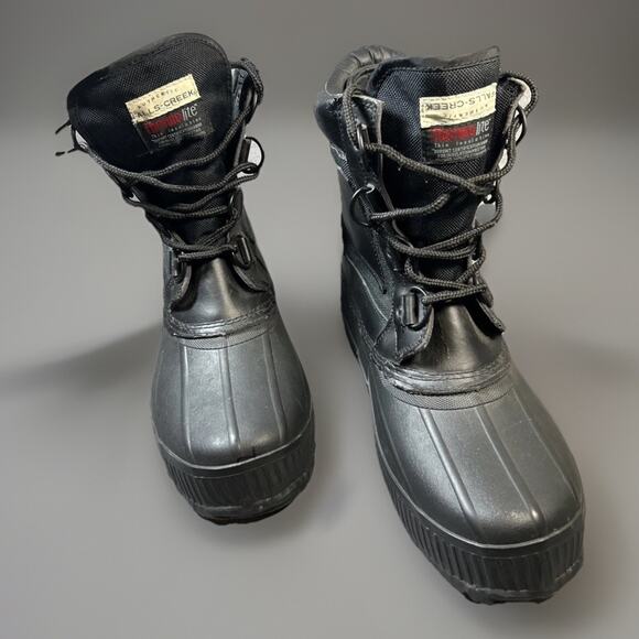 Vtg Authentic Falls Creek Thermo Lite Black Snow Boots Dupont Thinsulation M 8 main image 7
